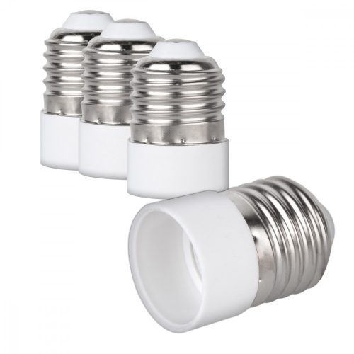 Σετ 4 αντάπτορες πρίζας από E27 έως E14, Kwmobile, White, Plastic, 20910