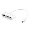 Adapter Card Reader Universal 3-in-1 για τηλέφωνα, Kwmobile, White, Plastic, 26759