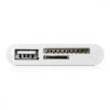 Adapter Card Reader Universal 3-in-1 για τηλέφωνα, Kwmobile, White, Plastic, 26759