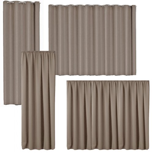 Κουρτίνα Jemidi με βαλάντιο, 140 x 245 cm, Καφέ, Πολυεστέρας, 55276.24.01