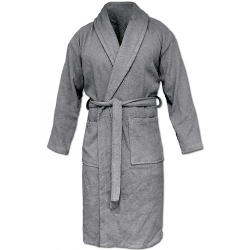 Homelevel Unisex μπουρνούζι, 3XL, γκρι, οργανικό βαμβάκι, 54845.22.33