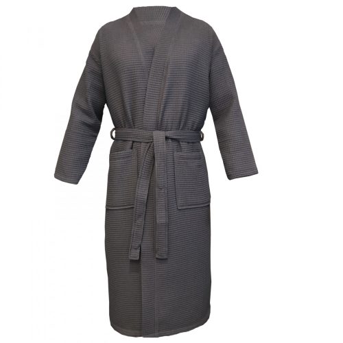 Unisex Waffle Pique Bathrobe Homelevel, 2XL, Γκρι, Οργανικό βαμβάκι, 54916.73.5