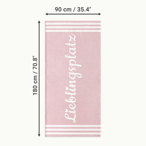 Πετσέτα παραλίας Homelevel, 90 x 180 cm, Ροζ / Λευκό, Βαμβάκι / Πολυεστέρας, 54897.02