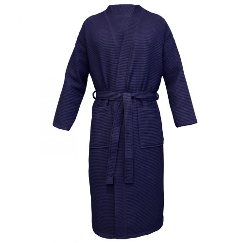 Unisex Waffle Pique μπουρνούζι Homelevel, 6XL, μπλε, οργανικό βαμβάκι, 54916.04.36
