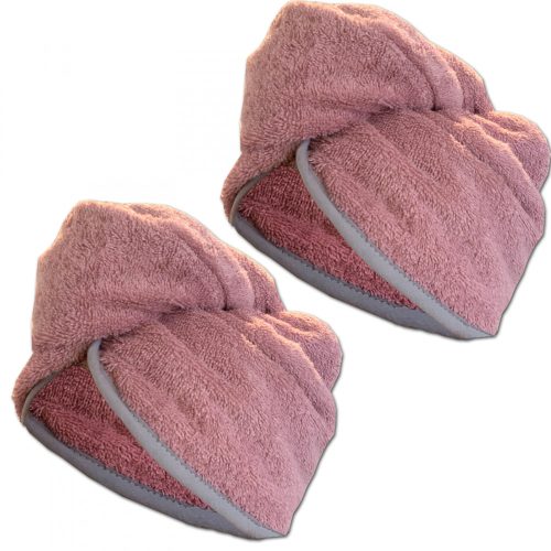 Σετ 2 παιδικών τουρμπάνων για τα μαλλιά Homelevel, 64 x 22, Ροζ, Βιολογικό βαμβάκι, 54882.10.02