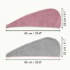 Σετ 2 τουρμπάνια μαλλιών Homelevel Unisex, Universal, ροζ / γκρι, οργανικό βαμβάκι, 54863.22.02