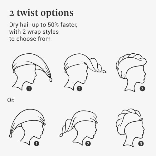 Σετ 2 τουρμπάνια μαλλιών Homelevel Unisex, Universal, ροζ / γκρι, οργανικό βαμβάκι, 54863.22.02