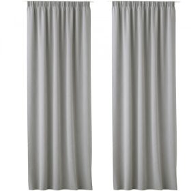   Σετ 2 κουρτινών Lola με αετώματα Jemidi, 140 x 250 cm, Γκρι, Πολυεστέρας, 55308.25.02