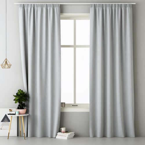 Σετ 2 κουρτινών Lola με αετώματα Jemidi, 140 x 250 cm, Γκρι, Πολυεστέρας, 55308.25.02