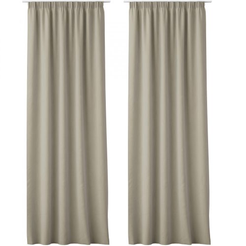 Σετ από 2 κουρτίνες Lola με αετώματα Jemidi, 140 x 250 cm, Μπεζ, Πολυεστέρας, 55308.11.02