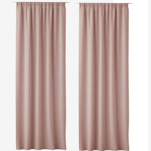 Σετ 2 κουρτινών Lola με αετώματα Jemidi, 140 x 250 cm, Ροζ, Πολυεστέρας, 55308.10.02