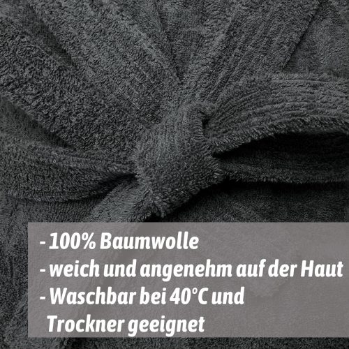 Παιδικό μπουρνούζι Homelevel, 128, Γκρι, Βιολογικό βαμβάκι, 54864.25.37