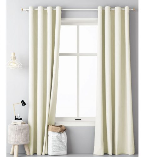 Jemidi αδιαφανής κουρτίνα με δαχτυλίδια, 140 x 250 cm, Κρέμα, Πολυεστέρας, 55309.16