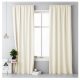 Σετ 2 κουρτινών Lola με αετώματα Jemidi, 140 x 250 cm, Κρέμα, Πολυεστέρας, 55308.16.02