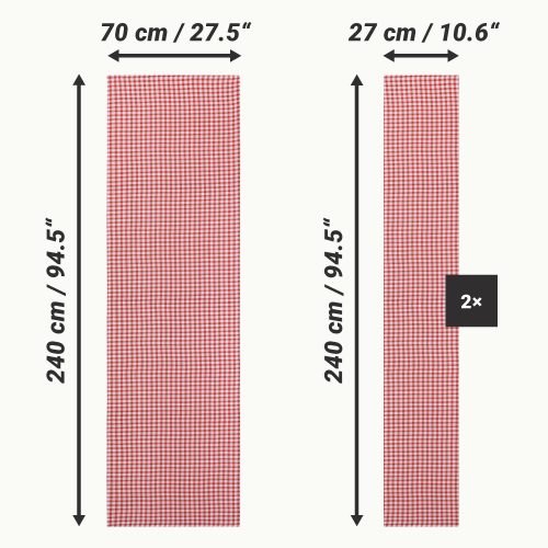 Σετ τραπεζομάντιλο Jemidi και 2 καλύμματα πάγκου, 70 x 240 cm, Κόκκινο, Πολυεστέρας / Βαμβάκι, 55321.09.02