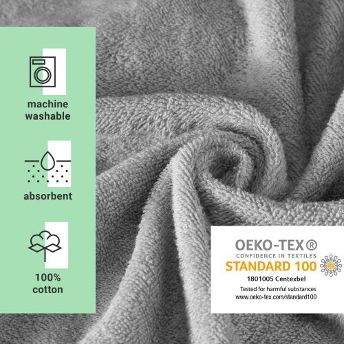 Παιδικό πόντσο μπάνιου Homelevel, 10-13 ετών, Γκρι, Βιολογικό βαμβάκι, 54880.25.43