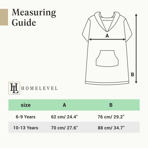Παιδικό πόντσο μπάνιου Homelevel, 10-13 ετών, Γκρι, Βιολογικό βαμβάκι, 54880.25.43