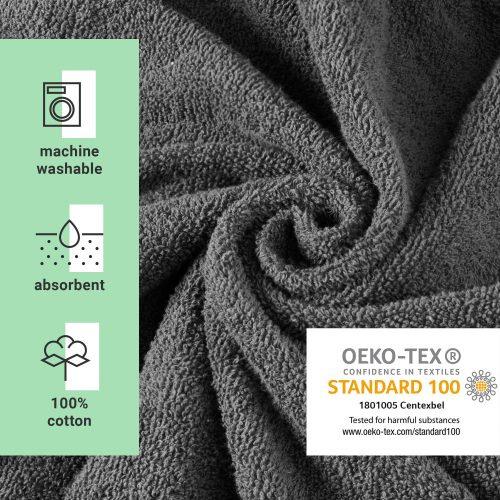 Παιδικό πόντσο μπάνιου Homelevel, 6-9 ετών, Γκρι, Βιολογικό βαμβάκι, 54880.19.42