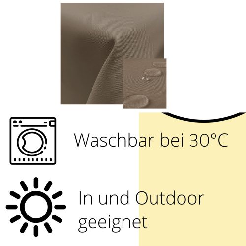 Jemidi πλένεται στρογγυλό τραπεζομάντιλο εξωτερικού χώρου, 160 cm, Γκρι, Πολυεστέρας, 55286.25.06