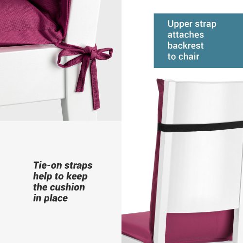 Μαξιλάρι καθίσματος αδιάβροχο με υψηλή πλάτη Jemidi, 120 x 50 cm, Bordo, Πολυεστέρας, 55522.26