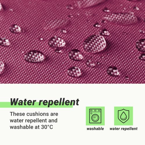 Μαξιλάρι καθίσματος αδιάβροχο με υψηλή πλάτη Jemidi, 120 x 50 cm, Bordo, Πολυεστέρας, 55522.26