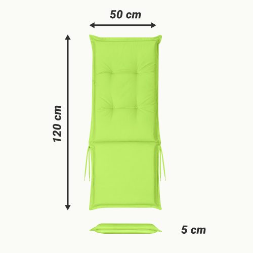 Μαξιλάρι καρέκλας με υψηλή πλάτη Jemidi, 120 x 50 cm, Πράσινο, Πολυεστέρας, 55522.07