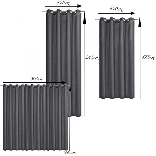 Αδιαφανής κουρτίνα Stella με κρίκους Jemidi, 300 x 245 cm, Καφέ, Πολυεστέρας, 55288.18.01