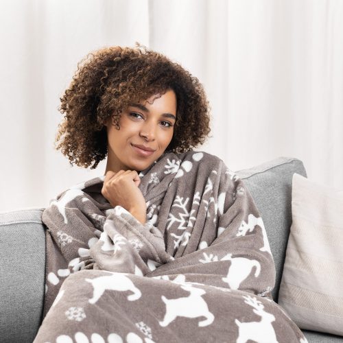 Homelevel Κουβέρτα τηλεόρασης με χειρολαβές, 200 x 150 cm, Πολύχρωμη, Πολυεστέρας, 55432.43.04