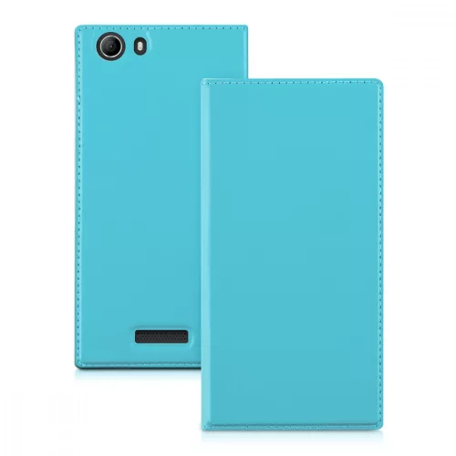 Θήκη Wiko Ridge Fab, Οικολογικό δέρμα, Μπλε, 32189.23