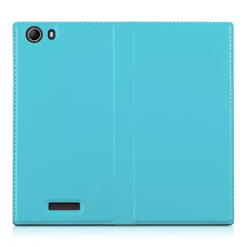 Θήκη Wiko Ridge Fab, Οικολογικό δέρμα, Μπλε, 32189.23