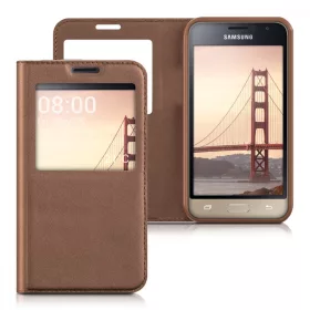   Κάλυμμα για Samsung Galaxy J1 (2016), Eco leather, Καφέ, 38403.54
