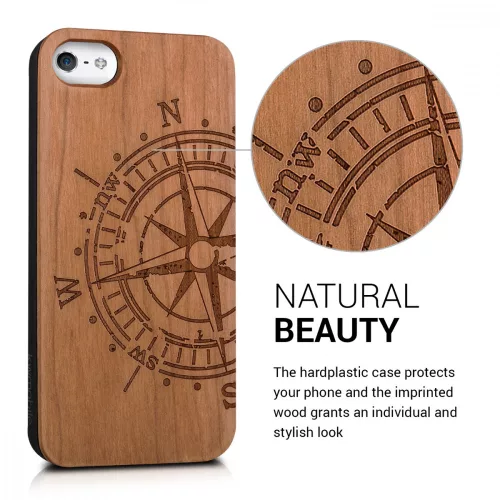 Θήκη για Apple iPhone 5 / iPhone 5s / iPhone SE, Ξύλο, Καφέ, 38451.24