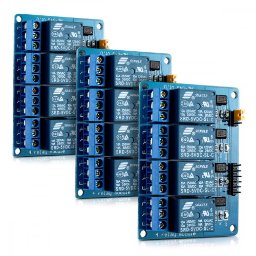 Σετ 3 μονάδων ρελέ με 4 κανάλια 5V για Arduino Raspberry Pi, Kwmobile, Multicolor, Electronic Components, 38814
