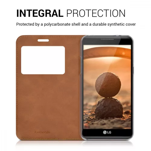 Θήκη για LG X Power, Οικολογικό δέρμα, Καφέ, 39814.83