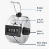 4 Digit Manual Golf Clicker, Kwmobile, Silver, Metal, 40455