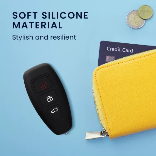 Κάλυμμα κλειδιού αυτοκινήτου για Ford - 3 κουμπιά - Keyless Go, Silicone, Black, 41621.01