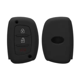   Κάλυμμα κλειδιού αυτοκινήτου για Hyundai / Kia - 3 Κουμπιά - Keyless Go, Σιλικόνη, Μαύρο, 41620.01