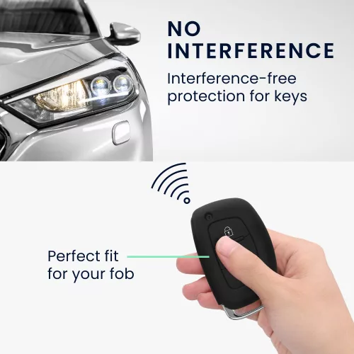 Κάλυμμα κλειδιού αυτοκινήτου για Hyundai / Kia - 3 Κουμπιά - Keyless Go, Σιλικόνη, Μαύρο, 41620.01