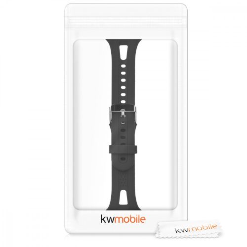 Λουράκι για Garmin Forerunner 10/Forerunner 15, Kwmobile, Μαύρο, Σιλικόνη, 42264.01
