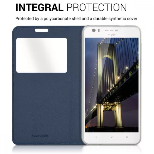 Θήκη για HTC Desire 10 Lifestyle, Οικολογικό δέρμα, Μπλε, 39779.17