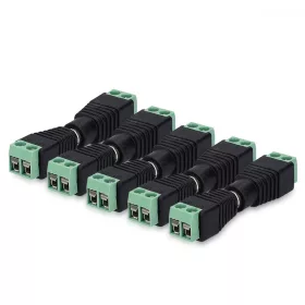   Σετ 5 προσαρμογέων ήχου/εικόνας με RCA μητέρα και πατέρα, Kwmobile, Μαύρο/Πράσινο, Πλαστικό, 42949