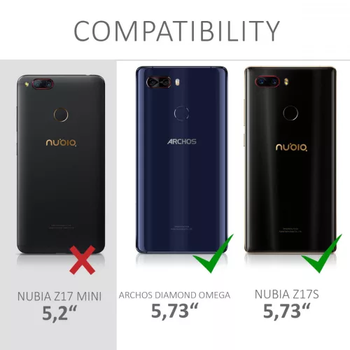 Κάλυμμα για ZTE Nubia Z17S, Οικολογικό δέρμα, Μαύρο, 43627.01