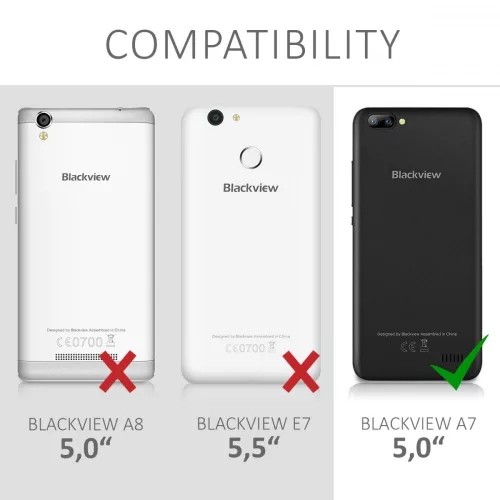 Θήκη Blackview A7, Ecological leather, Black, 43715.01