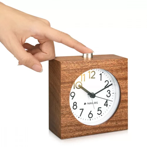 Snooze Retro αναλογικό ξύλινο ξυπνητήρι, 43906