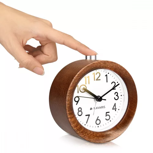 Snooze Ρετρό αναλογικό ξύλινο ξυπνητήρι, 43907