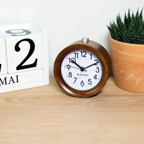 Snooze Ρετρό αναλογικό ξύλινο ξυπνητήρι, 43907