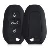 Θήκη κλειδιού αυτοκινήτου για Peugeot / Citroen - 3 Κουμπιά - Keyless Go, Σιλικόνη, Μαύρο, 44154.01