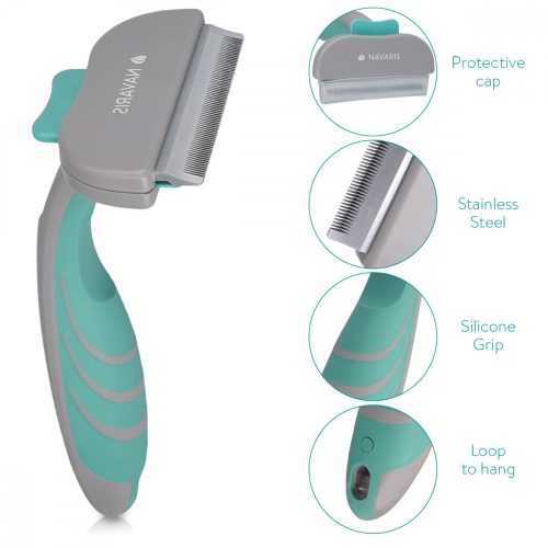 Βούρτσα Navaris για σκύλους και γάτες, Green, Silicone, 44331