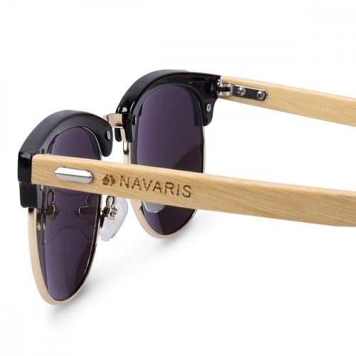 Vintage unisex γυαλιά ηλίου Navaris, UV400, Bamboo, Purple, 44351.01.22