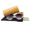 Vintage unisex γυαλιά ηλίου Navaris, UV400, Bamboo, Purple, 44351.01.22